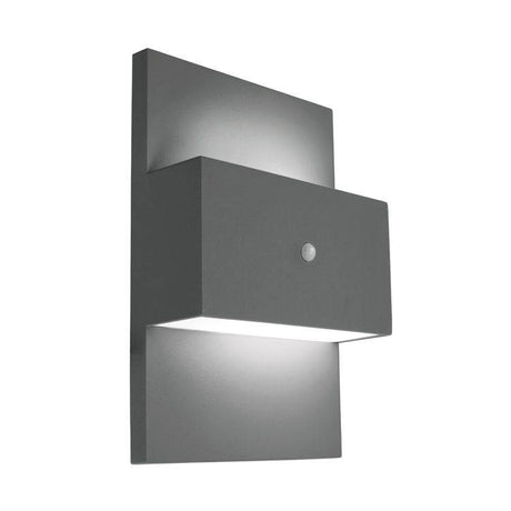 Geneve 1lt Wall Light with PIR Graphite - Comet Lighting