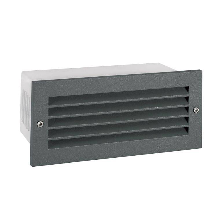 Grimstad LED Recessed Louvre Wall Light Graphite - Comet Lighting