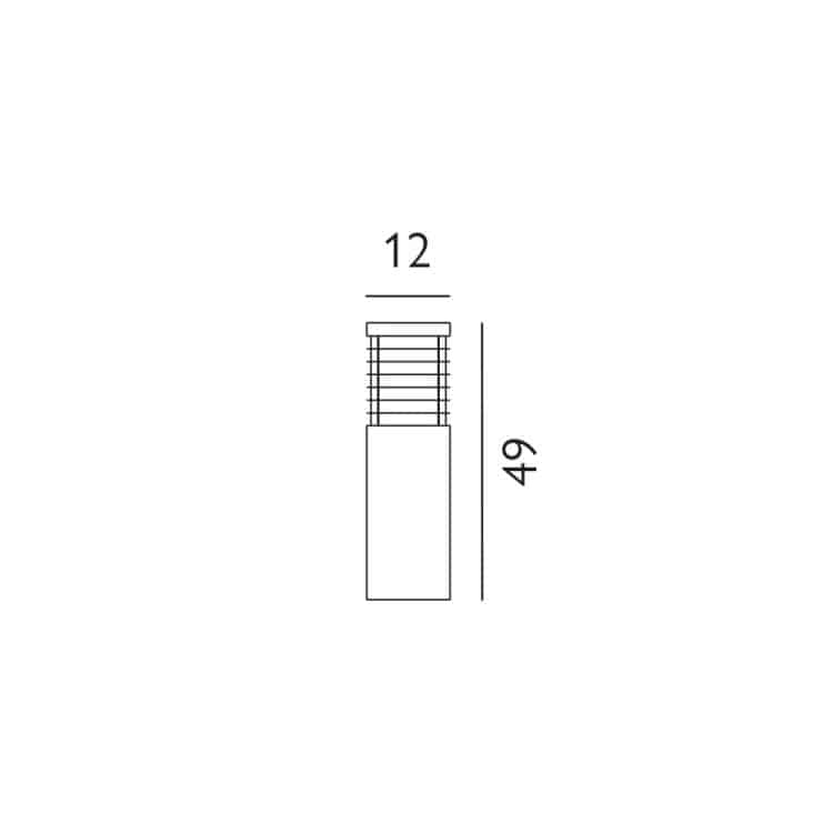 Halmstad Outdoor Medium Bollard Galvanised - Comet Lighting