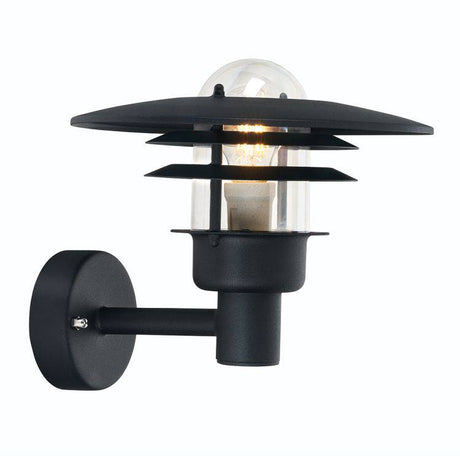 Larvik 1 Light Wall Light Black - Comet Lighting