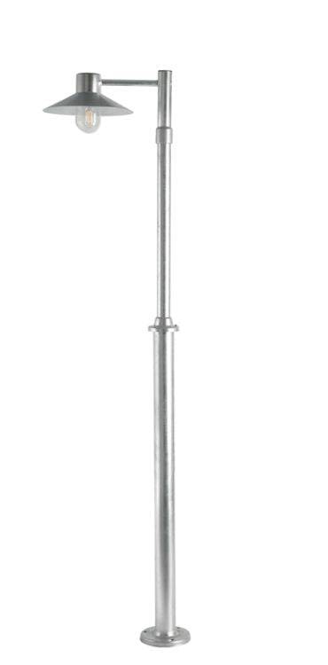 Lund Outdoor Single Post Galvanised Clear - Comet Lighting