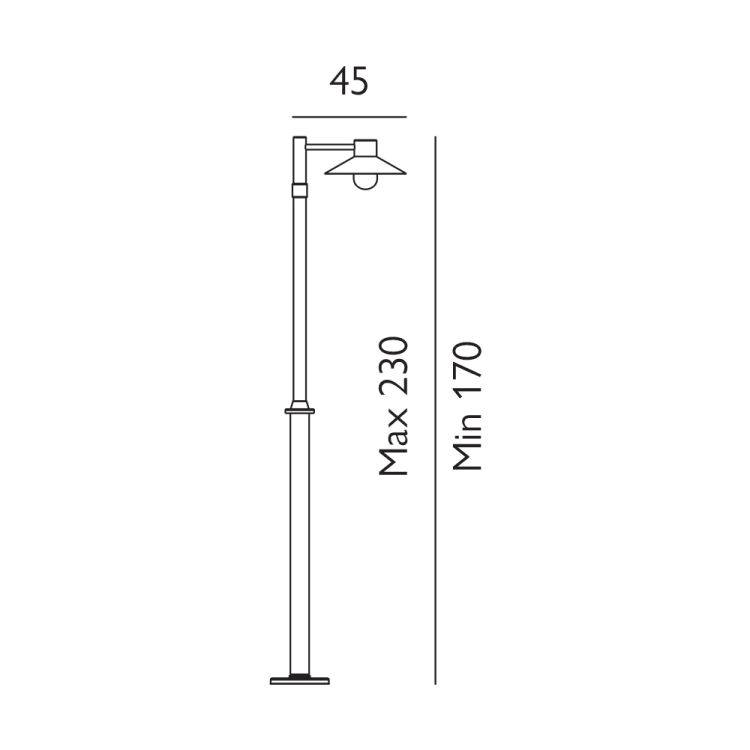 Lund Outdoor Single Post Galvanised Clear - Comet Lighting