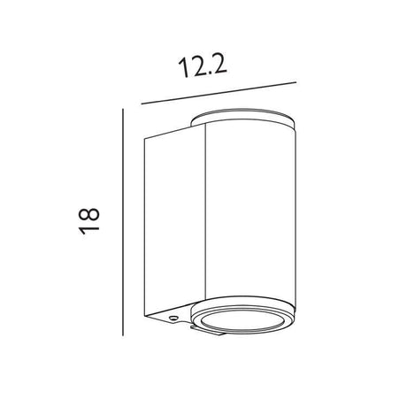 Mandal 2 Light Up/Down Wall Light Galvanized - Comet Lighting