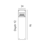 Namsos LED Tall Bollard Aluminium - Comet Lighting