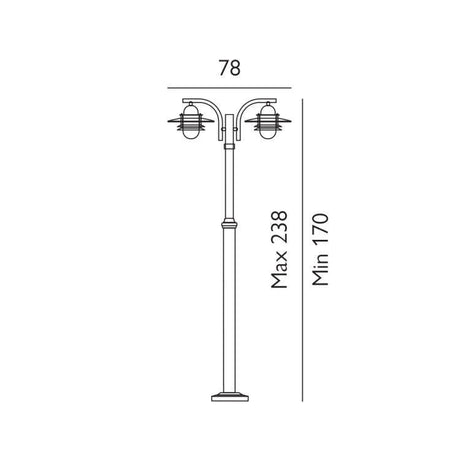 Oslo 2 Light Lamp Post Galvanized - Comet Lighting