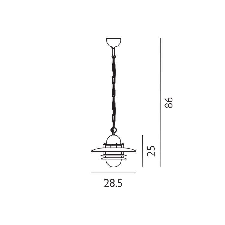 Oslo Outdoor Chain Lantern Black Clear - Comet Lighting