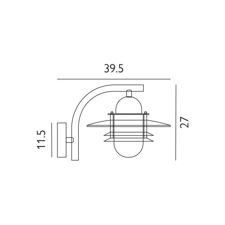 Oslo Outdoor Wall Lantern Black Clear - Comet Lighting