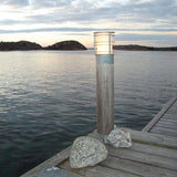 Stockholm 1 Light Large Bollard Natural Wood & Galvanized - Comet Lighting