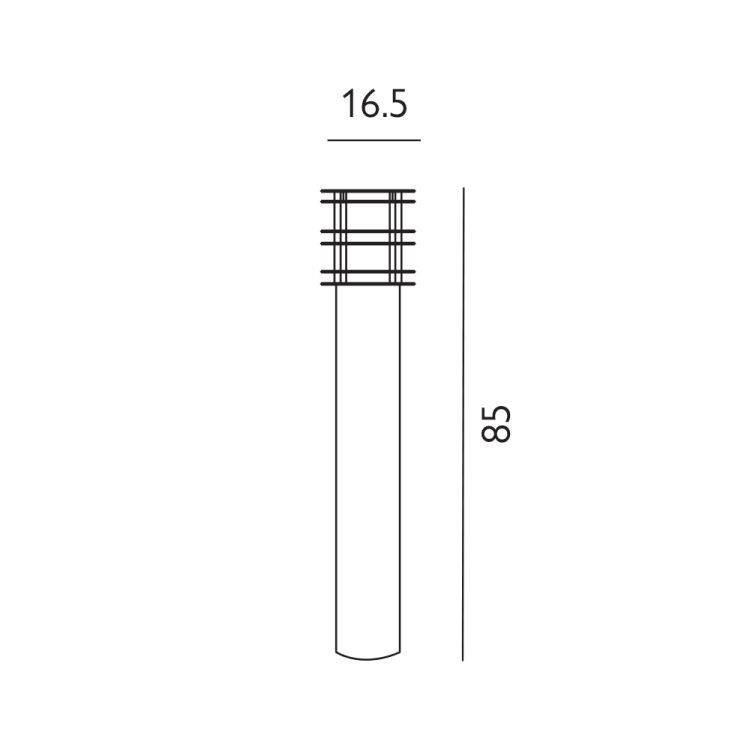 Stockholm 1 Light Large Bollard Natural Wood & Galvanized - Comet Lighting