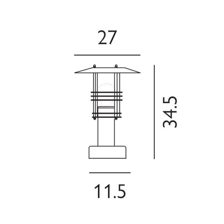 Stockholm Outdoor Pedestal Lantern Galvanised - Comet Lighting