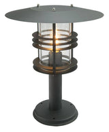 Stockholm Outdoor Pedestal Lantern Grande Black - Comet Lighting