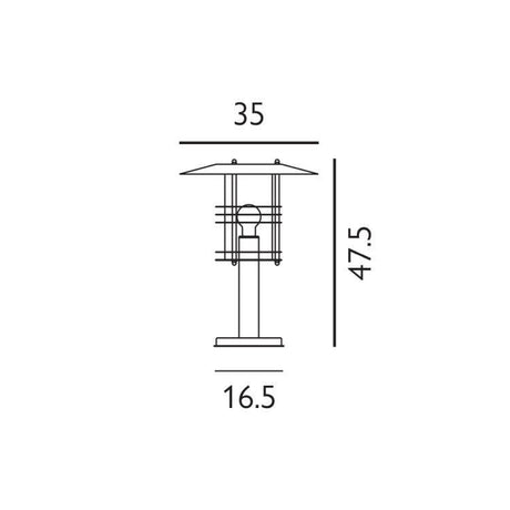 Stockholm Outdoor Pedestal Lantern Grande Galvanised - Comet Lighting