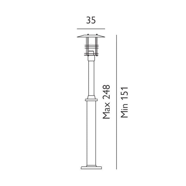 Stockholm Outdoor Single Post Grande Black - Comet Lighting