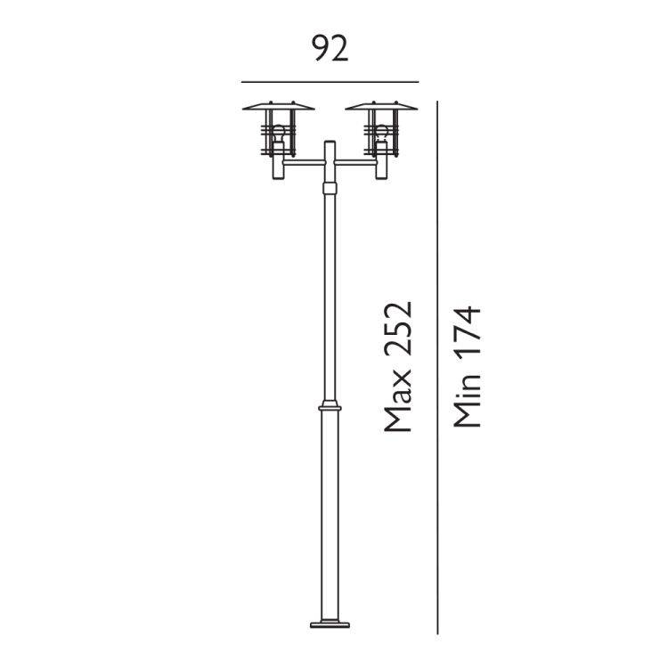 Stockholm Outdoor Twin Post Galvanised - Comet Lighting