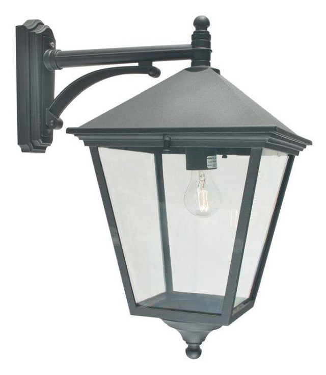 Turin Grande Outdoor Down Wall Lantern Black - Comet Lighting