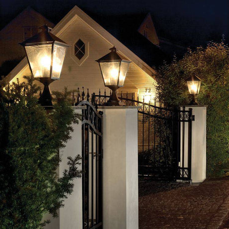 Turin Grande Outdoor Pedestal Lantern Black - Comet Lighting