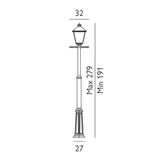 Turin Grande Outdoor Single Post Black - Comet Lighting