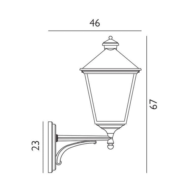 Turin Grande Outdoor Up Wall Lantern Black - Comet Lighting