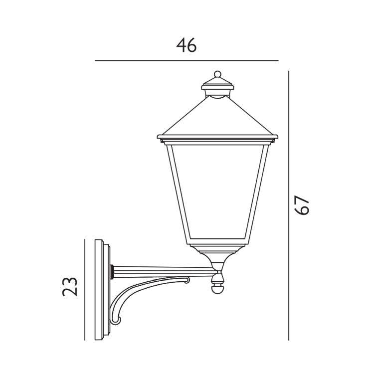 Turin Grande Outdoor Up Wall Lantern Black - Comet Lighting