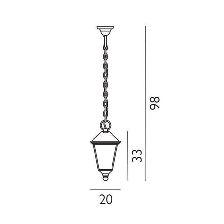 Turin Outdoor Chain Black - Comet Lighting