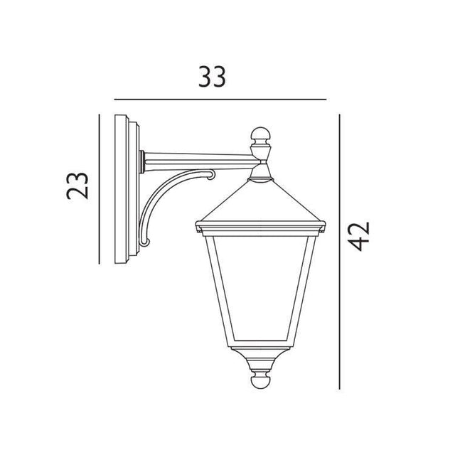 Turin Outdoor Down Wall Lantern Black - Comet Lighting