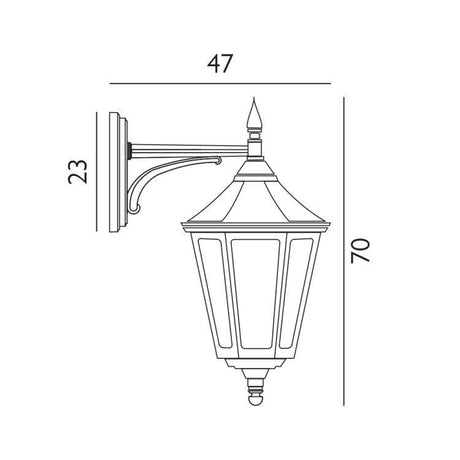 Valencia Grande Outdoor Down Lantern Black - Comet Lighting