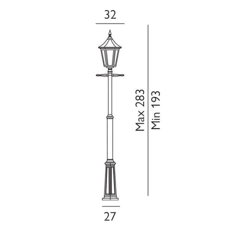 Valencia Grande Outdoor Single Post Black - Comet Lighting