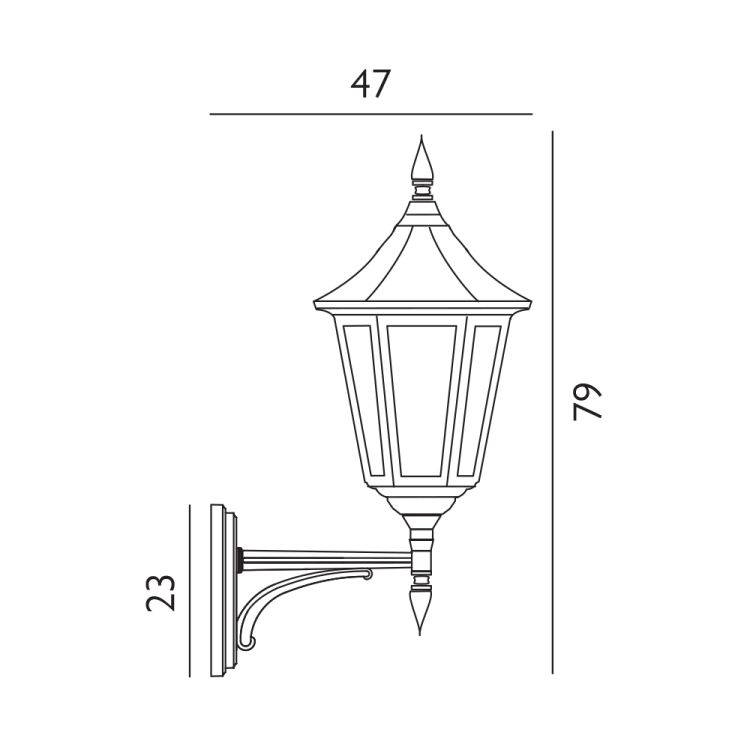 Valencia Grande Outdoor Up Lantern Black - Comet Lighting