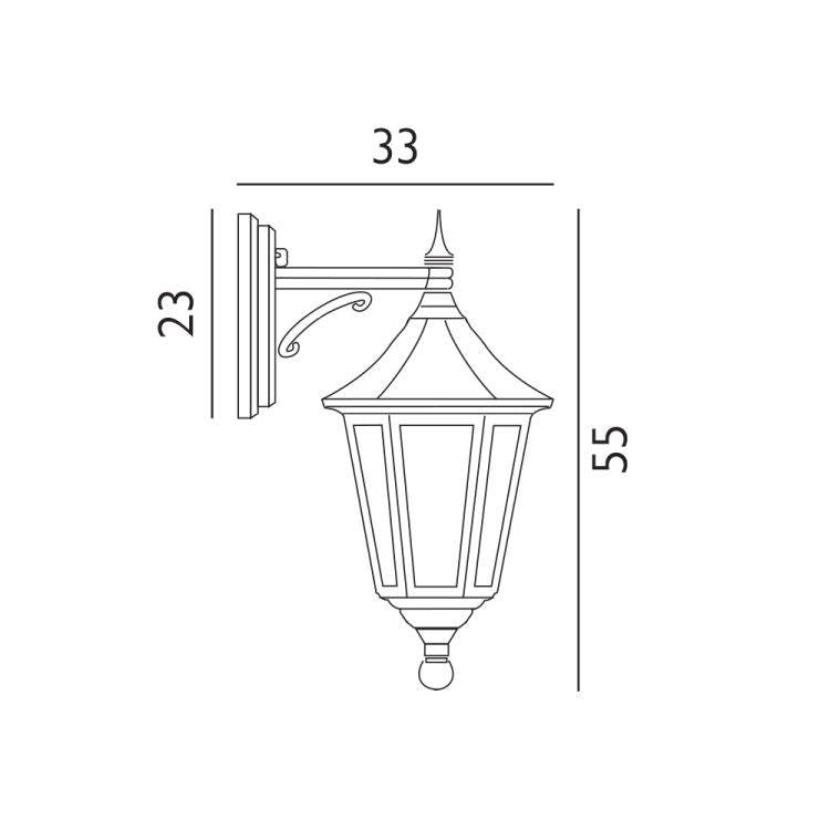 Valencia Outdoor Down Lantern Black - Comet Lighting