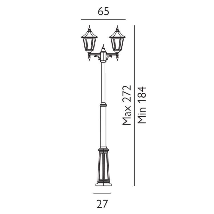 Valencia Outdoor Twin Post Black - Comet Lighting