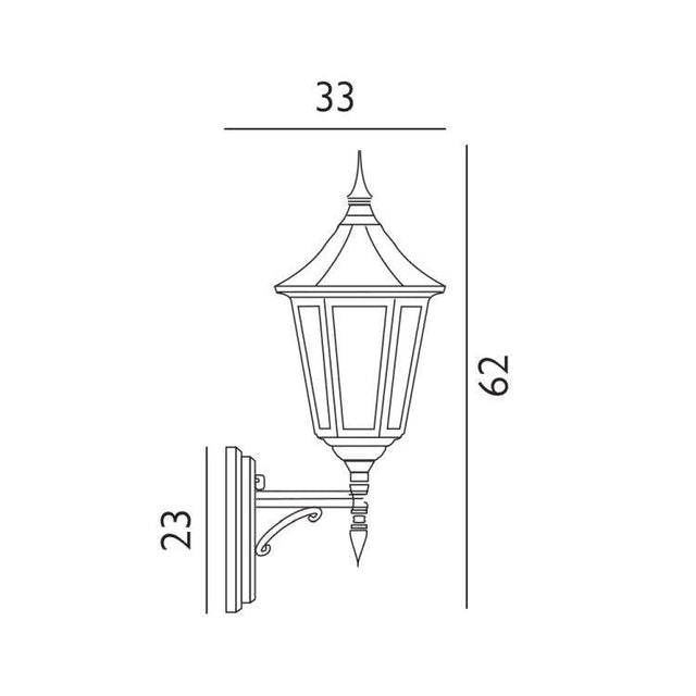 Valencia Outdoor Up Lantern Black - Comet Lighting