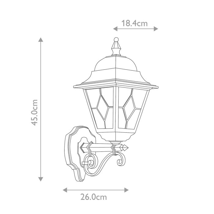 Norfolk 1 Light Up Wall Lantern - Comet Lighting