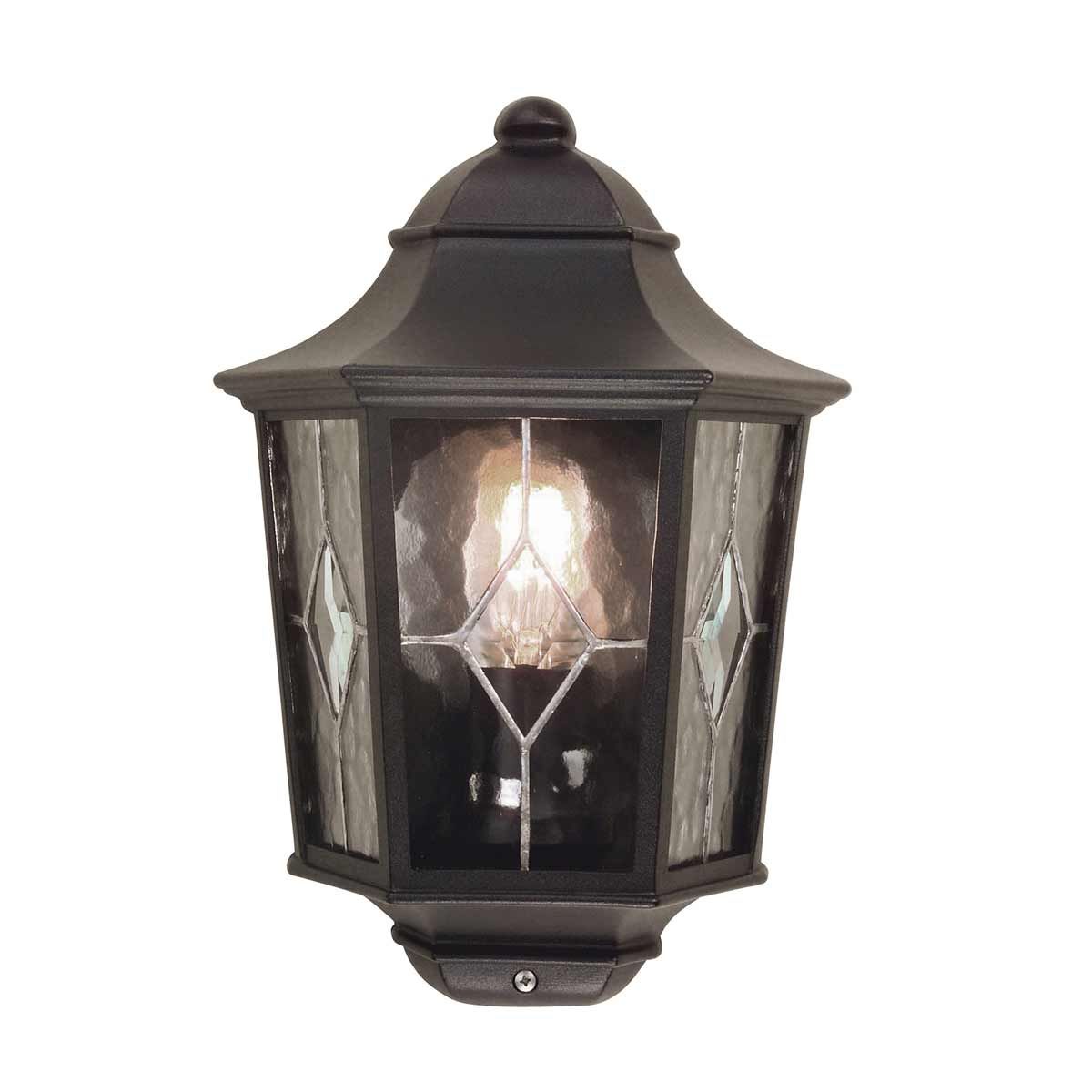 Norfolk Outdoor Half Lantern Black - Comet Lighting