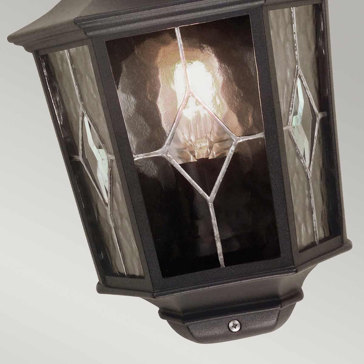 Norfolk Outdoor Half Lantern Black - Comet Lighting