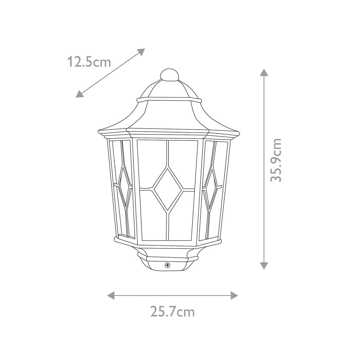 Norfolk Outdoor Half Lantern Black - Comet Lighting