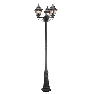 Norfolk Outdoor 3lt Lamp Post Black - Comet Lighting