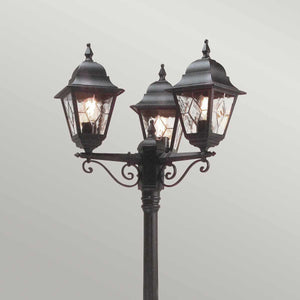 Norfolk Outdoor 3lt Lamp Post Black - Comet Lighting