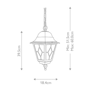 Norfolk 1 Light Chain Lantern - Comet Lighting