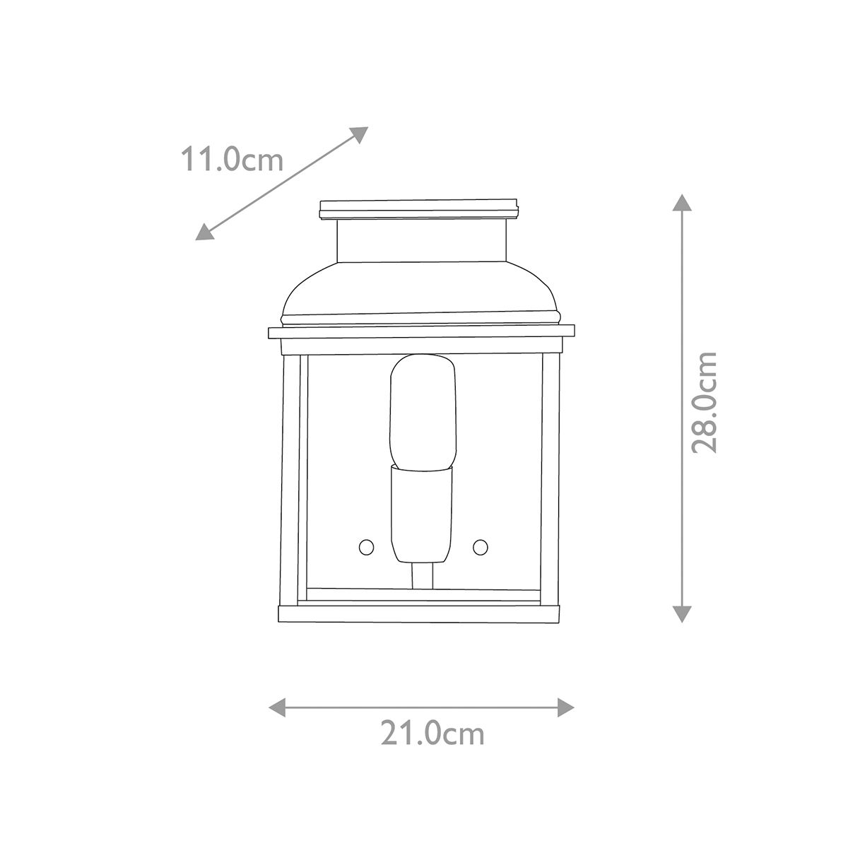 Old Bailey Outdoor Wall Lantern Brass - Comet Lighting