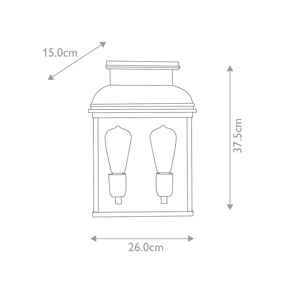 Old Bailey 2-Light Large Outdoor Wall Lantern - Comet Lighting