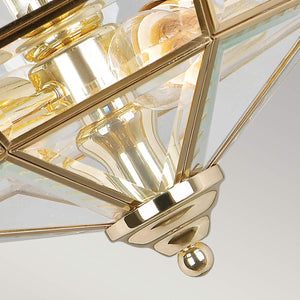 Old Park 2 Light Semi-Flush - Polished Brass - Comet Lighting