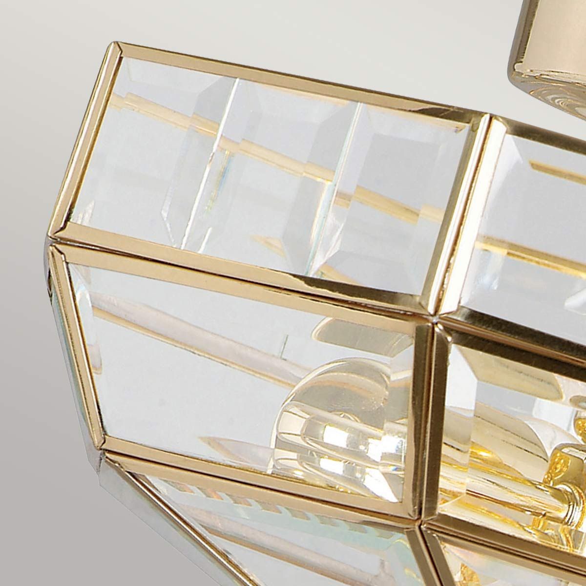 Old Park 2 Light Semi-Flush - Polished Brass - Comet Lighting