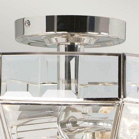 Old Park 2 Light Semi-Flush - Polished Nickel - Comet Lighting