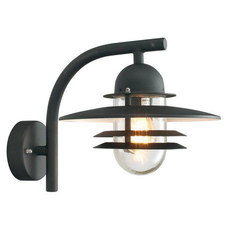 Oslo 1 Light Wall Lantern - Black - Comet Lighting