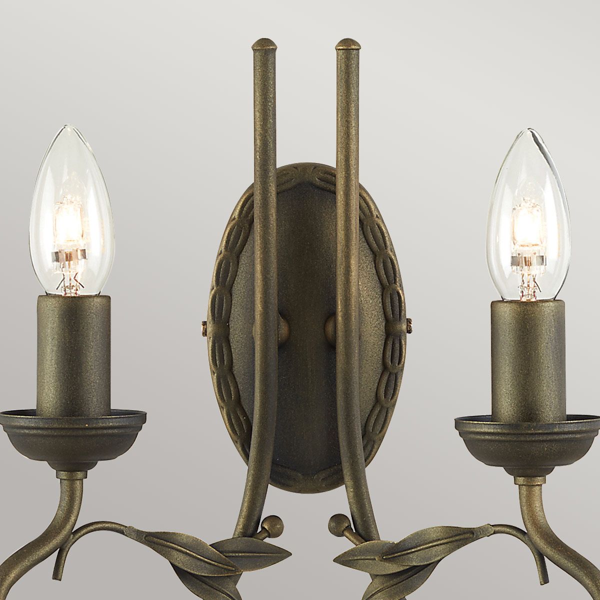 Olivia 2 Light Wall Light - Black/Gold - Comet Lighting