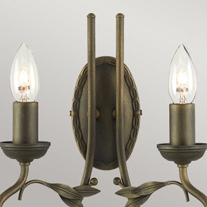 Olivia 2 Light Wall Light - Black/Gold - Comet Lighting