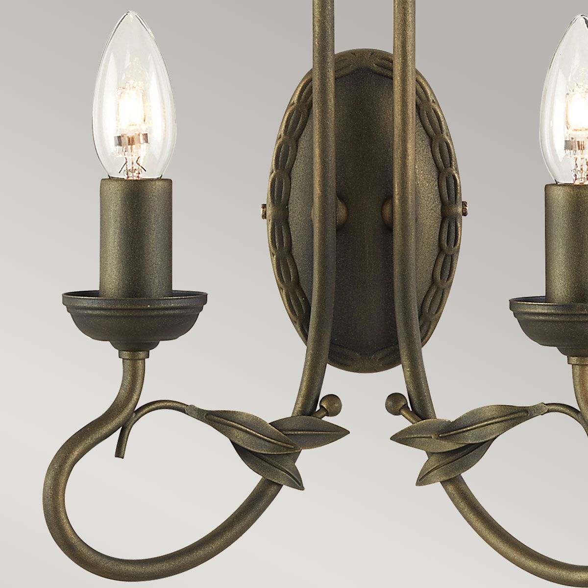 Olivia 2 Light Wall Light - Black/Gold - Comet Lighting