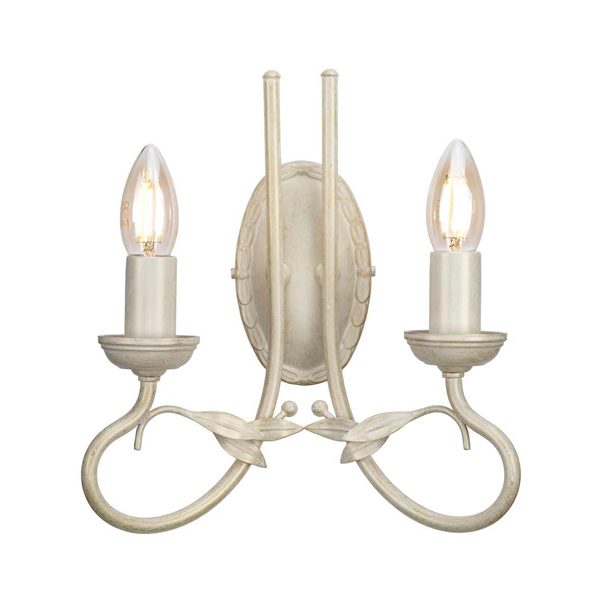 Olivia 2 Light Wall Light - Ivory/Gold - Comet Lighting