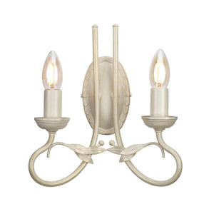 Olivia 2 Light Wall Light - Ivory/Gold - Comet Lighting