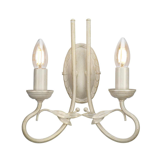 Olivia 2 Light Wall Light - Ivory/Gold - Comet Lighting